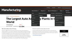 The Largest Auto Assembly Plants in the World | Manufacturing Digital - car plants in usa