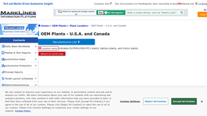 OEM Plants - U.S.A. and Canada - MarkLines Automotive Industry ... - car plants in usa