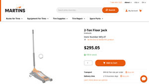 2-Ton Floor Jack - MFJ-2T - Martins Industries - floor jack usa made