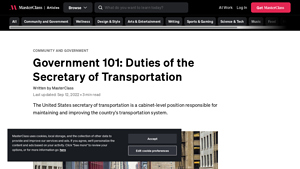 Government 101: Duties of the Secretary of Transportation - secretary of transportation usa