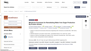 Membrane Processes for Remediating Water from Sugar Production ... - alpha laval usa