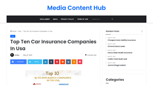 Top Ten Car Insurance Companies In Usa - Media Content Hub - top 10 car insurance companies in usa