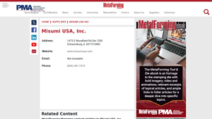 Misumi USA, Inc. - suppliers - MetalForming Magazine - misumi usa inc