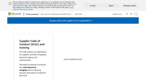 Supplier Code of Conduct (SCoC) and training - Microsoft - usa supplier