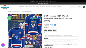 USA Hockey IIHF World Championship 2025 Hockey Jersey - Midtintee - usa hockey clothing
