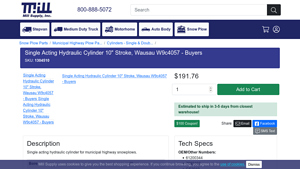 Wausau - Single Acting Hydraulic Cylinder 10 Stroke