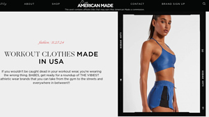 Workout Clothes Made in USA - Miss American Made - athletic wear made in usa