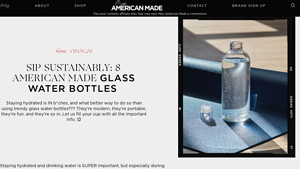 Sip Sustainably: 8 American Made Glass Water Bottles - Miss American Made - glass water bottle made in usa