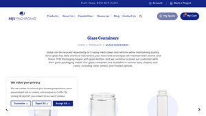 Glass Containers | Product Inventory - MJS Packaging - glass bottle manufacturers usa