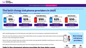 The best cheap cell phone providers in 2025 - MoneySavingPro - mobile phone carriers usa