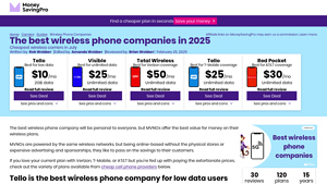 The best wireless phone companies in 2025 - MoneySavingPro - cell phone companies in usa