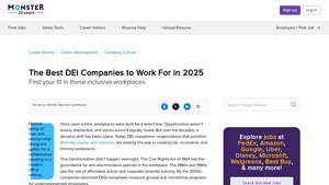 The Best DEI Companies to Work For - Monster.com - dei companies list in usa