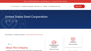 U.S. Steel: 2023 Top 100 Most Loved Workplace® - usa steel companies