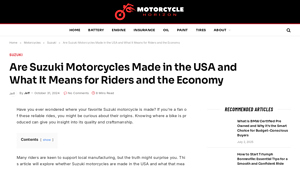 Are Suzuki Motorcycles Made in the USA and What It Means for Riders and ... - motorcycles made in usa