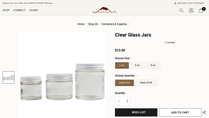 Mountain Rose Herbs - Clear Glass Jars