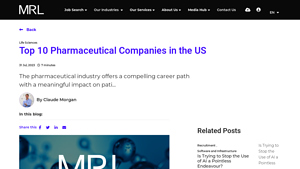 Top 10 Pharmaceutical Companies in the US | MRL Recruitment - medicine company in usa