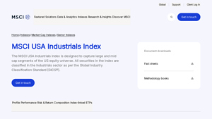 MSCI USA Industrials Index - usa industrials