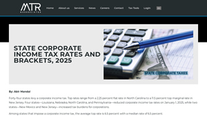 State Corporate Income Tax Rates and Brackets, 2025 - company tax rate usa