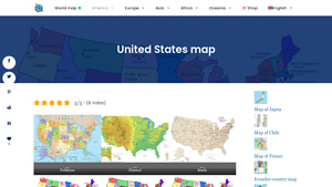 Map of United States to Print【FREE】High Quality - Mundo Mapa - usa map print