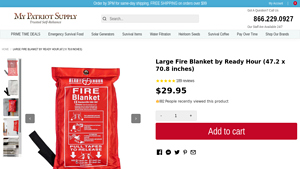 Large Fire Blanket by Ready Hour (47.2 x 70.8 inches) - fire blankets made in usa