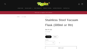 Stainless Steel Vacuum Flask (500ml or 1ltr) | Napier UK - vacuum flask made in usa