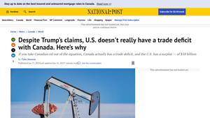 Does the U.S. actually have a trade deficit with Canada? | National Post - usa trade surplus