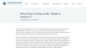 What Does It Mean to Be “Made in America”? - Navigant Law Group. - made in usa qualifications