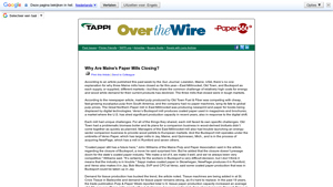 Naylor Network - Maine Paper Mill Employment Trends