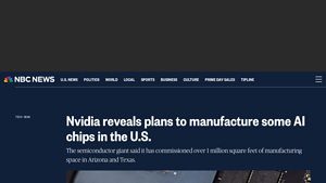 Nvidia reveals plans to manufacture some AI chips in the U.S. - new chip manufacturers in usa
