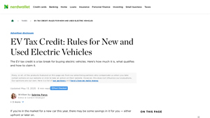 EV Tax Credit 2025: How It Works, Eligible Cars - NerdWallet - electric suv tax credit eligibility usa