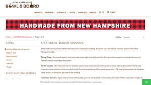 USA Made Wood Spoons - New Hampshire Bowl and Board - wood spoons made in usa