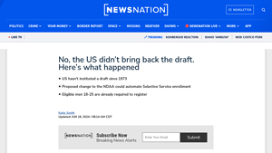 No, the US didn't bring back the draft. Here's what happened - selective service usa