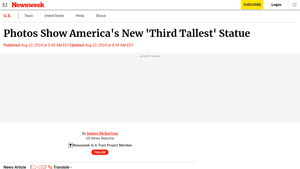 Photos Show America's New 'Third Tallest' Statue - Newsweek - tallest monument in usa