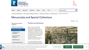Textiles Lace & Hosiery - The University of Nottingham - uni hosiery usa