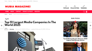 Top 10 Largest Media Companies In The World 2025 - nubiapage.com - largest media companies in usa