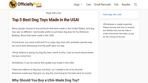 Top 5 Best Dog Toys Made in the USA! - Officially Pets - puppy toys made in usa