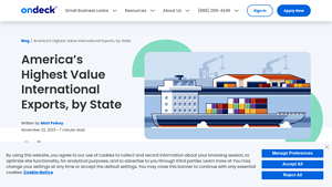 America's Highest Value International Exports, by State - OnDeck - exporters in usa