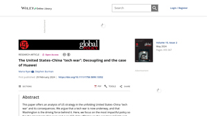 The United States-China 'tech war': Decoupling and the case of Huawei ... - huawei company in usa