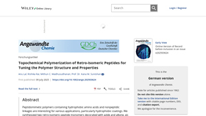 Topochemical Polymerization of Retro‐Isomeric Peptides for Tuning ... - usa peptides