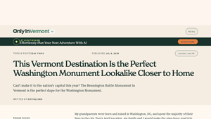 Vermont Destination: Perfect Washington Monument Lookalike - tallest monument in usa