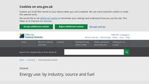 Energy use: by industry, source and fuel - Office for National Statistics - electric usage by sector