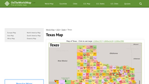 Texas State Map | USA | Detailed Maps of Texas (TX) - part of texas in usa