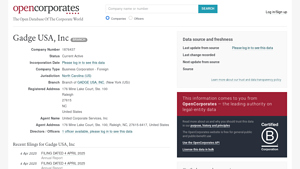 Gadge USA, Inc :: North Carolina (US) :: OpenCorporates - gadge usa inc