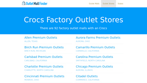 Crocs Factory Outlet Stores - Outlet Mall Finder - crocs factory outlet usa