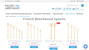 Wood Utensils > French Beechwood Spoons - Pacific Merchants - wooden spoons made in usa