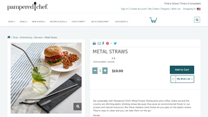 Metal Straws - Shop | Pampered Chef US Site - stainless straws made in usa