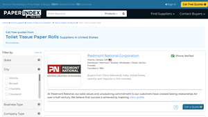 Toilet Tissue Paper Rolls Suppliers in United States - PaperIndex - usa toilet paper manufacturers