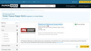 Toilet Tissue Paper Rolls Suppliers in United States - PaperIndex - toilet paper manufacturers in usa