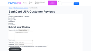 BankCard USA Customer Reviews - PaymentPop - bankcard usa merchant services
