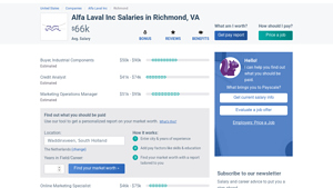 Alfa Laval Inc Salaries in Richmond, Virginia | PayScale - alpha laval usa richmond